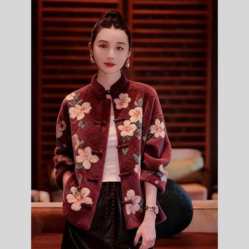 新中式国风短款毛呢外套2025冬季新款今年流行爆款气质高级感上衣