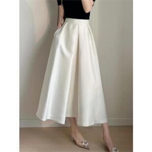 高腰缎面气质中长半身裙女夏季 漂亮时尚 今年流行 掌柜自留款