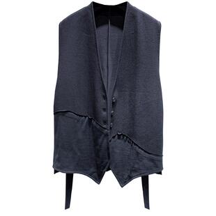 品牌专柜撤柜女装 帅气不对称针织马甲外套 外贸原单清仓高品质时尚