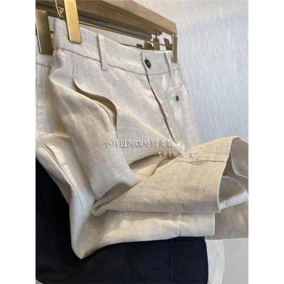大厂货！！高品质，极简轻奢~天丝亚麻老钱风休闲五分短裤女