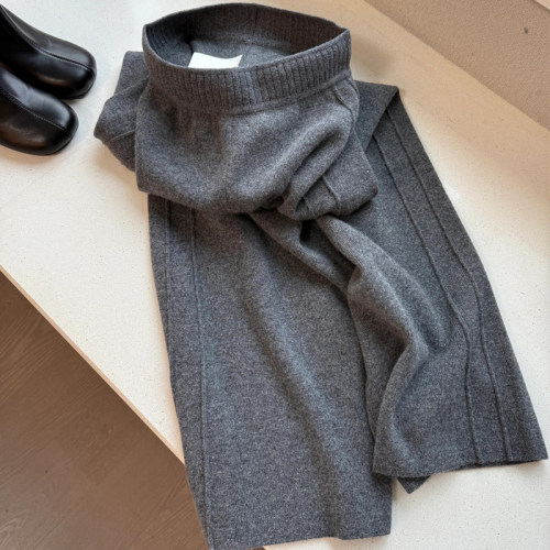 美疯了！自留爆款~巨舒适 高腰垂感针织阔腿裤女加厚休闲拖地裤子