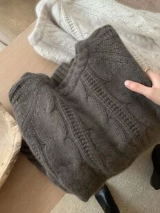 品牌折扣商场撤回外贸女装 清仓秋冬慵懒风高级感深灰色浣熊绒毛衣