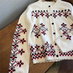 雪花圣诞费尔岛提花羊毛开衫 品质好到起飞 毛衣 好货 渠道里