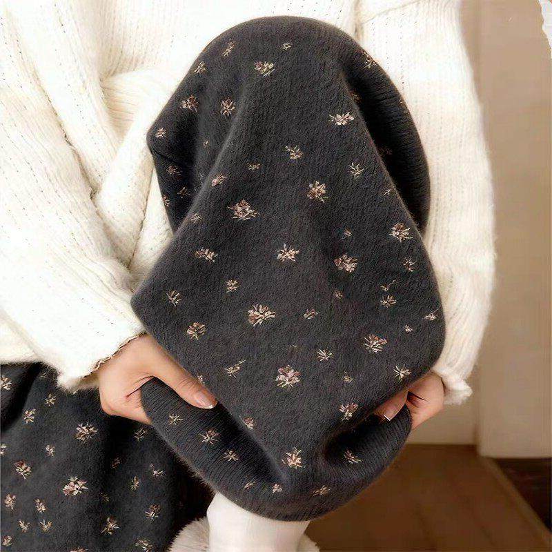 牛X货 巨炸裂！灰色印花垂感阔腿裤女秋冬松紧高腰宽松直筒休闲裤,女装/女士精品,大码裤装,淘宝优惠券,粉丝福利购,淘宝优惠卷