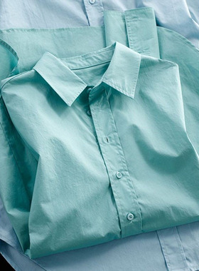 自留！看着就好穿，法式蓝色衬衫女2025年新款轻奢设计感小众上衣