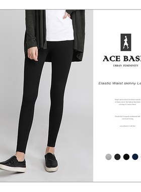 外贸弹力紧身打底裤秋季薄款外穿高腰大码修身显瘦九分裤女