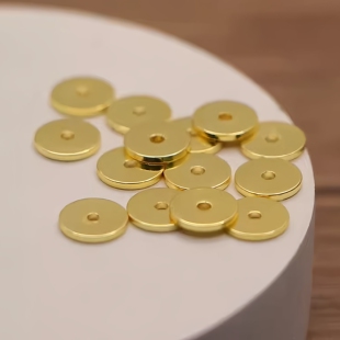 24k包金直切隔片文玩手串超薄金色铜垫片猴头金刚星月菩提diy配饰