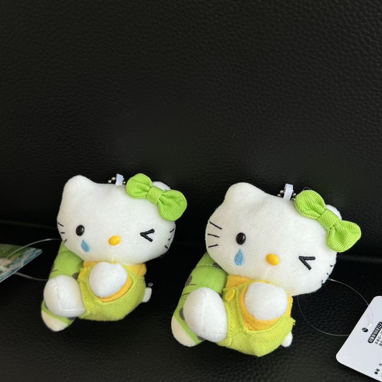 中古手作侧坐一滴泪kitty包包挂件毛绒公仔小玩偶钥匙扣挂饰