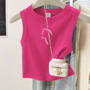 t恤上衣2026超火爆款 短款 ins 修身 chic甜辣穿搭棉小吊带背心女夏季
