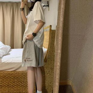 高腰运动短裤时尚chic篮球宽松休闲直筒阔腿五分裤子女生夏季显瘦