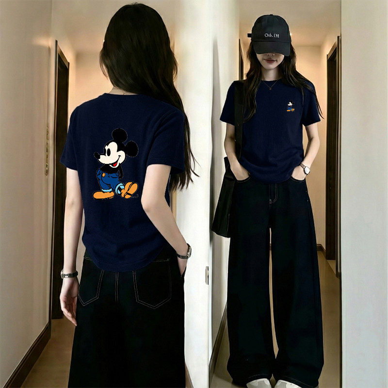2026新款米奇卡通印花短袖T恤女夏季小个子韩版宽松显瘦百搭上衣