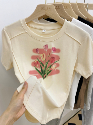 美式辣妹修身显瘦短款t恤女短袖
