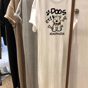 多色可选宽松中长款 t恤裙女生夏季 过膝连衣裙ins潮 棉短袖 2026新款