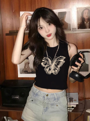 美式辣妹吊带背心女夏季外穿短款