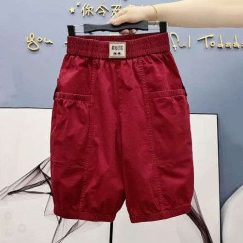 时尚高腰五分裤薄款短裤灯笼