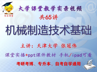 张冠伟《机械制造技术基础》天津大学 视频课件ppt考研考博专升本