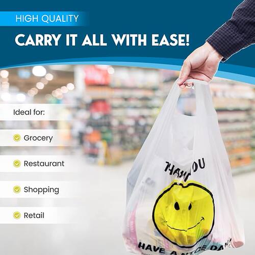 加厚笑脸塑料袋食品级袋外卖打包方便袋超市购物袋背心马夹袋批发