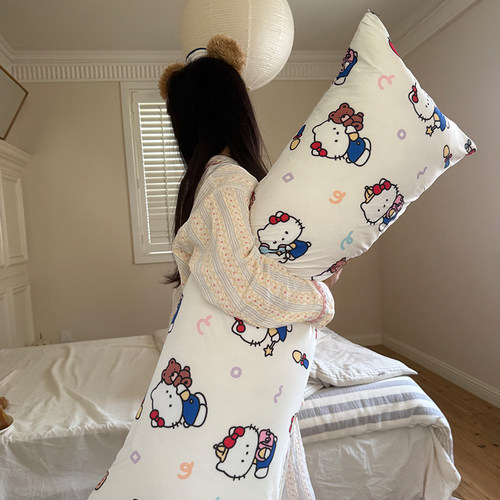 花田小汐 可爱Kitty阿贝贝冰皮长条抱枕侧睡夹腿床头靠背沙发靠枕