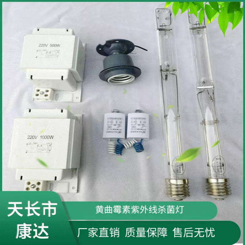 石英500W1000W去除黄曲霉素紫外线杀菌灯管整流器触发器E40一套