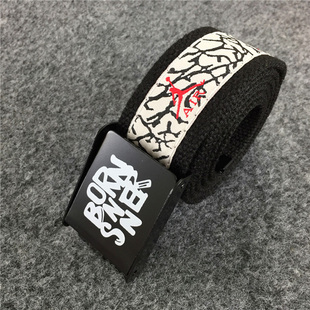 街舞涂鸦嘻哈美式高街时尚潮流休闲牛仔裤带男女学生帆布腰带皮带