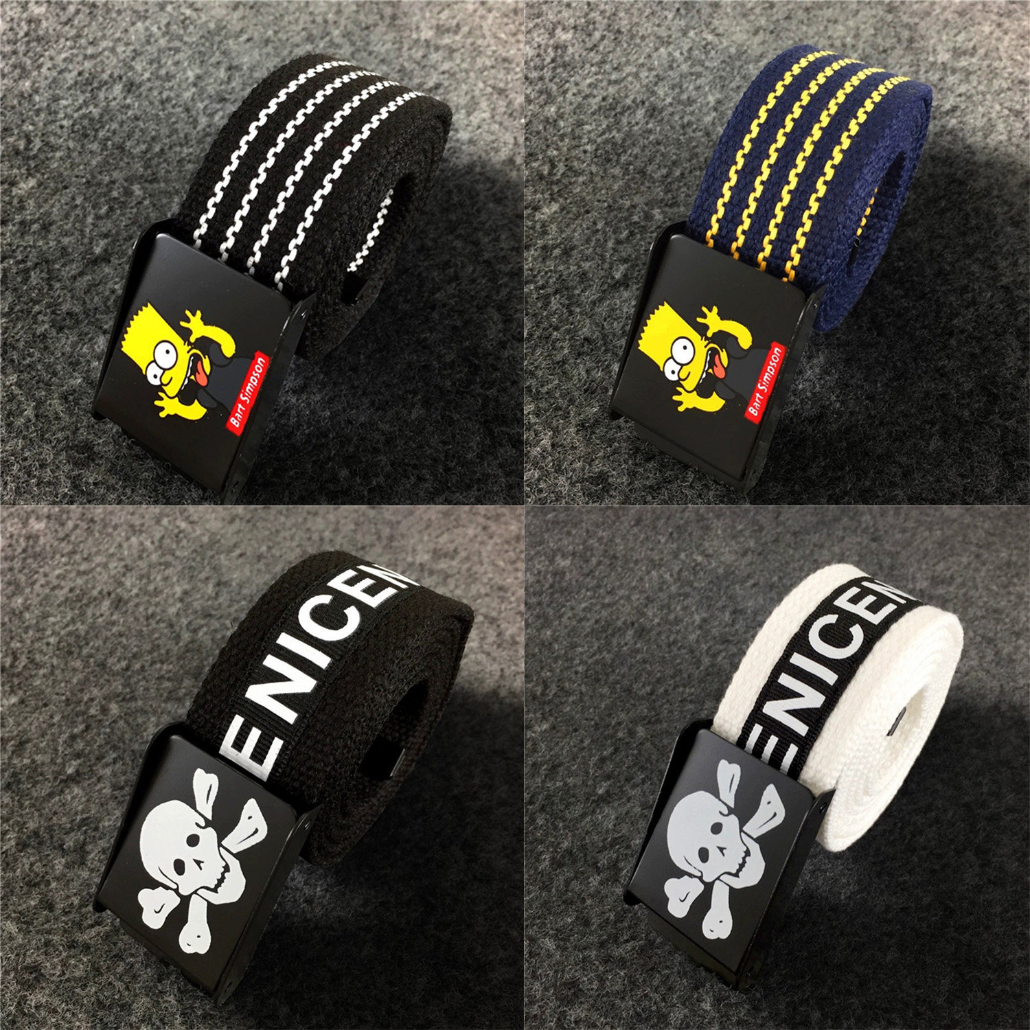 无孔平滑扣帆布腰带男士简约休闲帆布皮带年轻人学生牛仔裤腰带潮