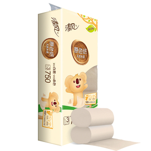 清风原色系列3层75g10卷无芯卷纸本色纸巾卫生纸婴儿适用家庭装