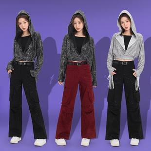2025新款成人爵士舞女服装女团舞蹈韩服kpop舞蹈服年会工装裤套装