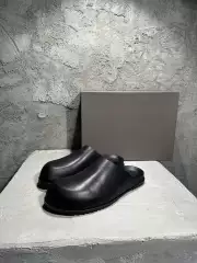 2026 Summer Leather Slippers Slip-On Lazy Slippers Outdoor Half-Closed Toe Beach Big-Toe Mubu Men's Shoes