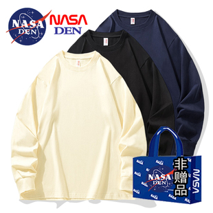 重磅纯棉长袖 NASA联名秋季 T恤女美式 复古风潮流运动中性风情侣款