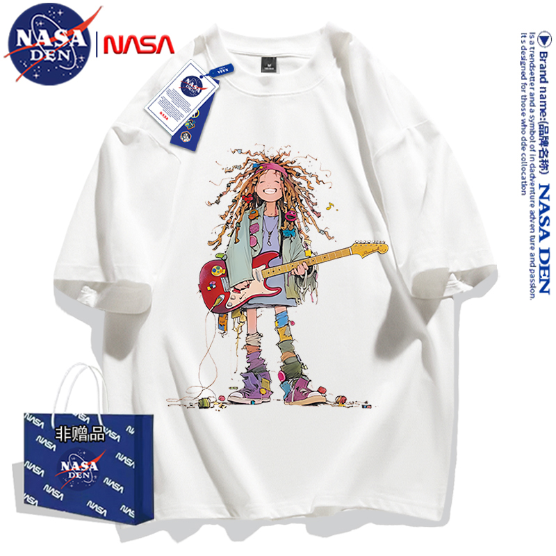 NASA联名美式纯棉舒适短袖t恤女