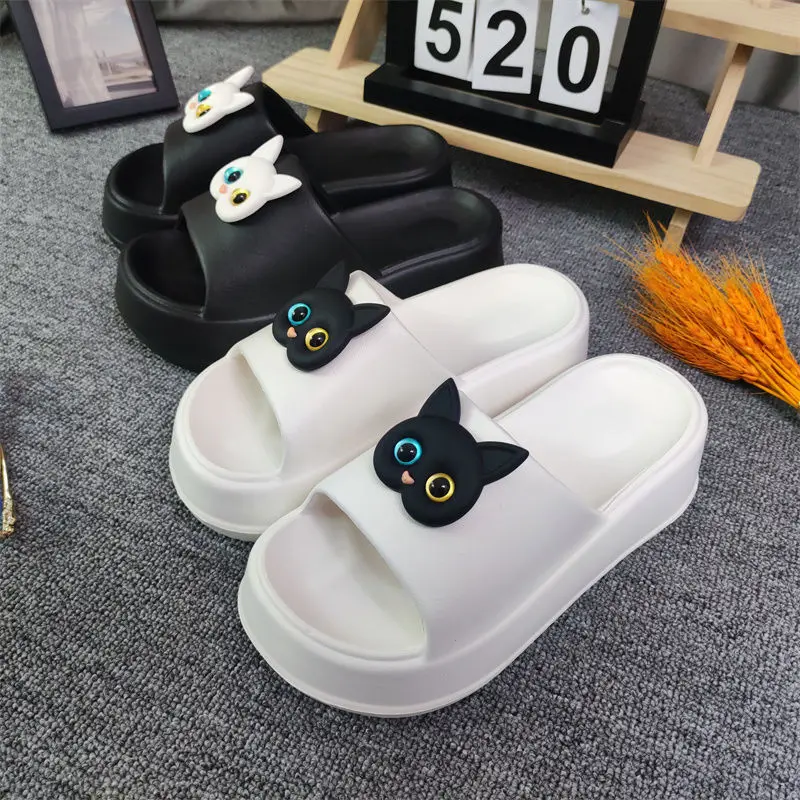 高跟一字拖鞋女夏季可爱卡通防水外穿厚底增高海边沙滩防滑凉拖鞋,女鞋,一字拖,淘宝优惠券,粉丝福利购,淘宝优惠卷