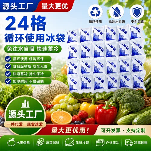 食品级自吸水冰袋家用生鲜外卖保鲜长效制冷不漏水可反复小冰包