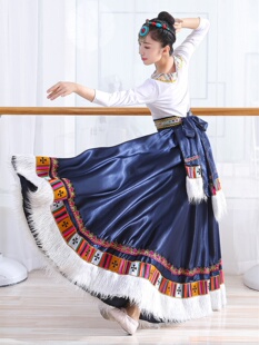 25新款 演出服上衣练功大摆裙 艺考藏族舞蹈课堂练习裙半裙藏族水袖