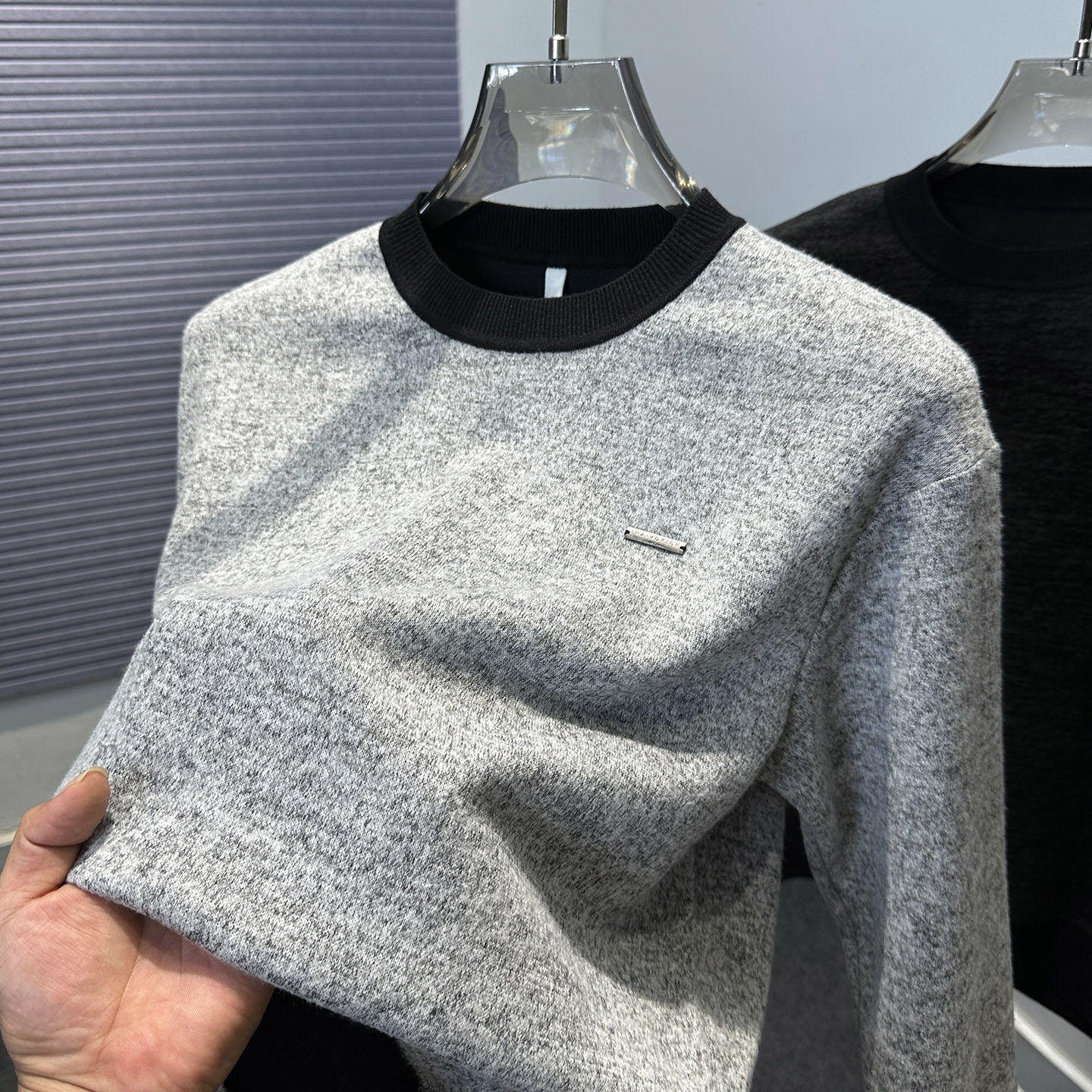 高级感拼色针织卫衣男秋冬款时尚休闲男装圆领毛衣长袖打底t恤潮,男装,卫衣,淘宝优惠券,粉丝福利购,淘宝优惠卷