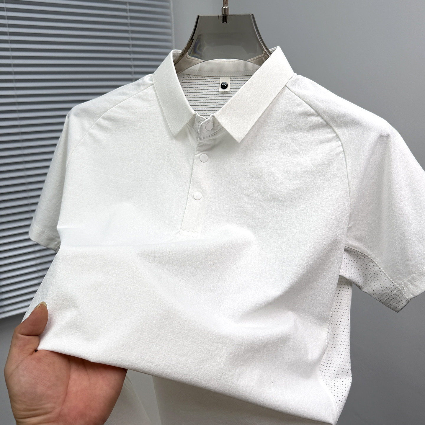衬衫领拼接运动休闲polo衫男短袖夏季男士纯色翻领t恤半袖上衣服