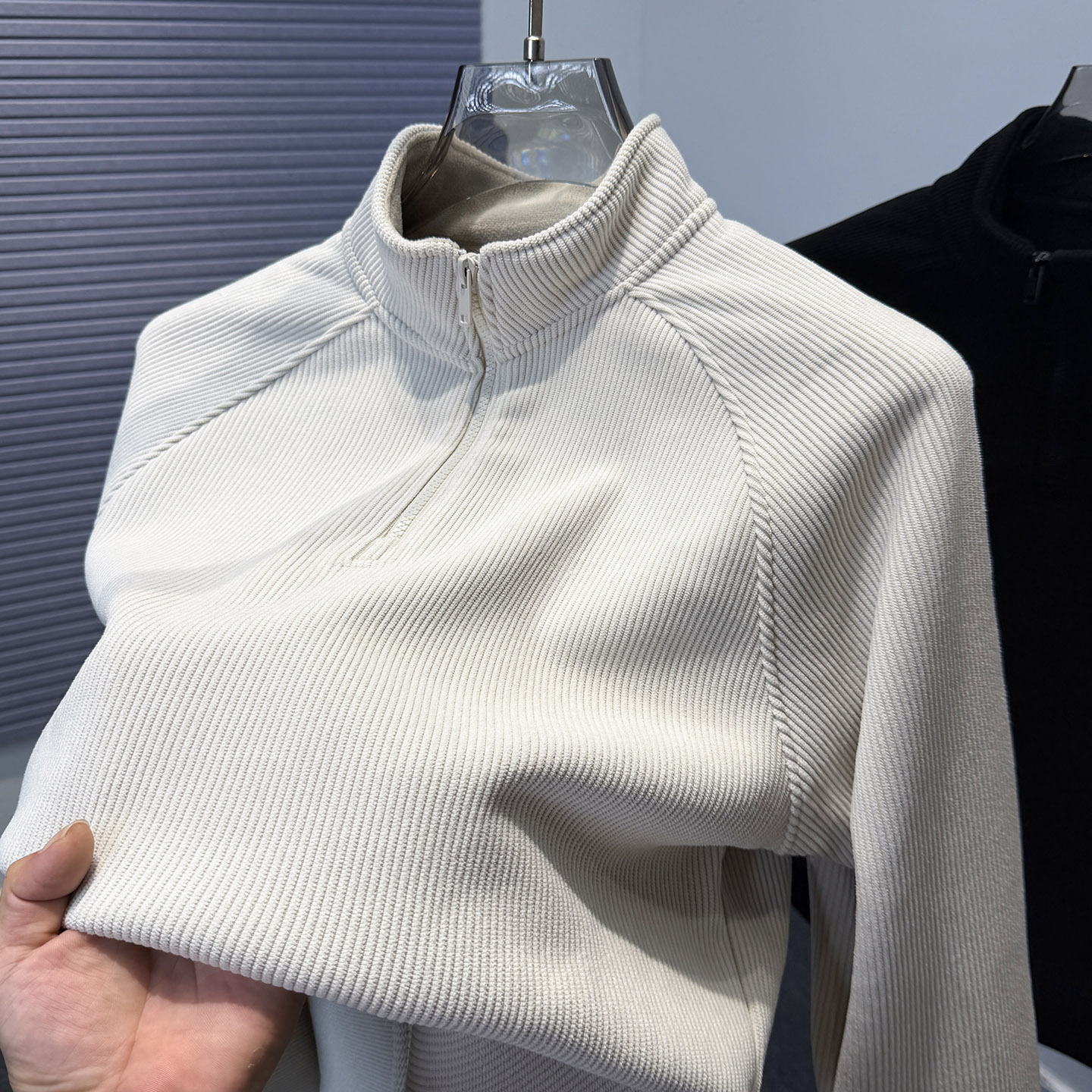 奥利绒半高领卫衣男加绒加厚