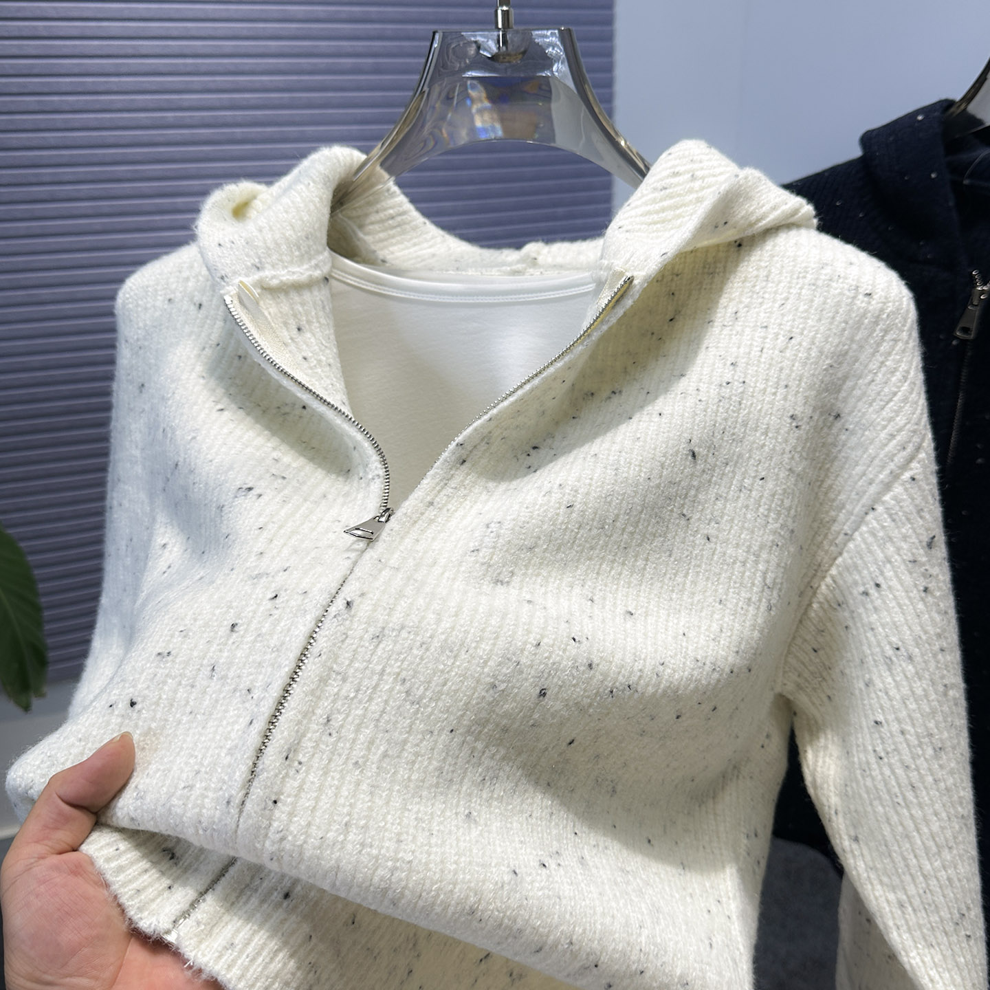 拉链连帽开衫外套男加厚花线衣