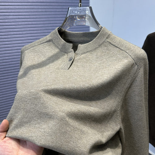 亨利领毛衣男纯色休闲百搭针织衫