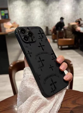 潮牌网红十字架适用红米k80pro/k70至尊手机壳k60全包note14pro/13pro男女note12/Turbo4防摔11Tpro情侣K50