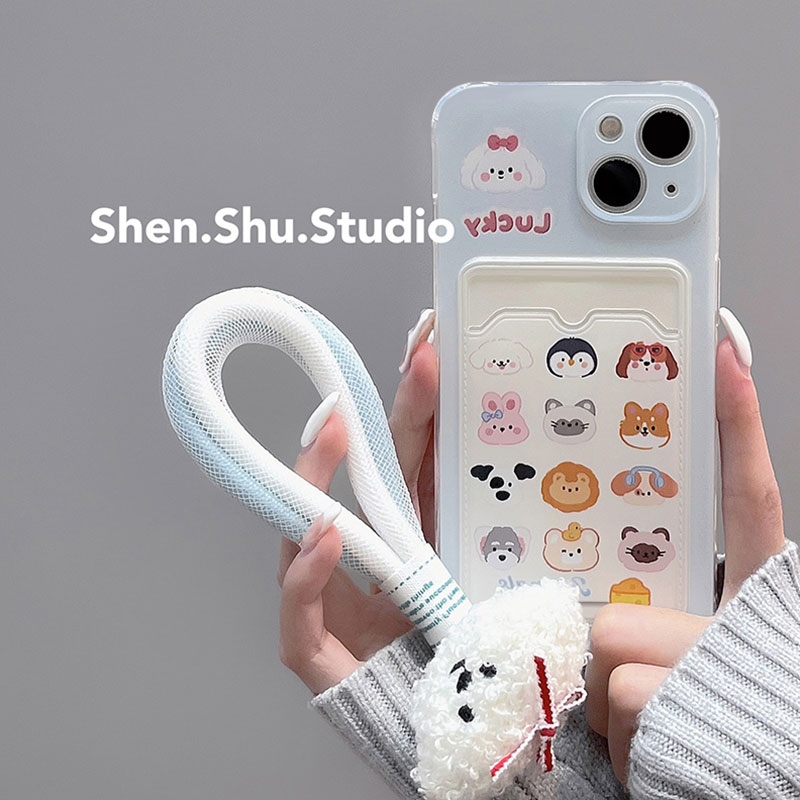 卡通动物头像卡包腕带适用小米15pro/14pro手机壳13ultar/civi4pro/civi3防摔12spro/12x个性11/10/9/8女cc9