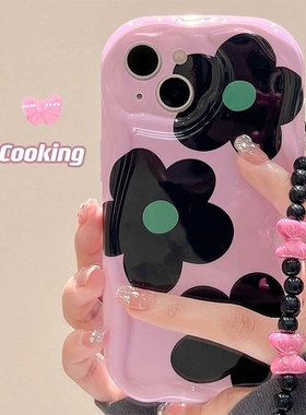 黑色花朵适用vivo iqoo12pro/11s/10pro/neo6se手机壳iqooz8x/z7x防摔neo7se竞速Neo8女u3x创意IQOOZ1/Z3/Z5X