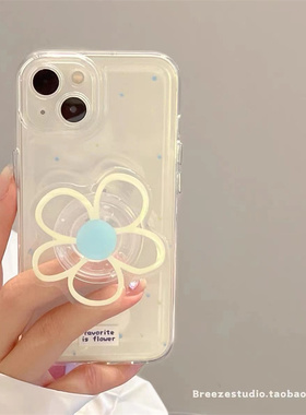 小清新透明花朵带支架适用oppo A5/oppo a3透明手机壳A2/a2x可爱a97创意A2m防摔a96/A92s个性A79小众a78/a58x