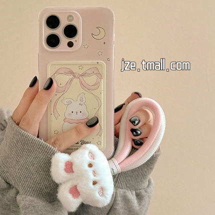 少女心兔子卡包适用oppo Findx7/x5/x3/x2手机壳k11/k10女款k7x全包k9/K10活力新款findx6pro小众k9s女