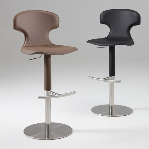 意式极简升降旋转不锈钢吧台椅