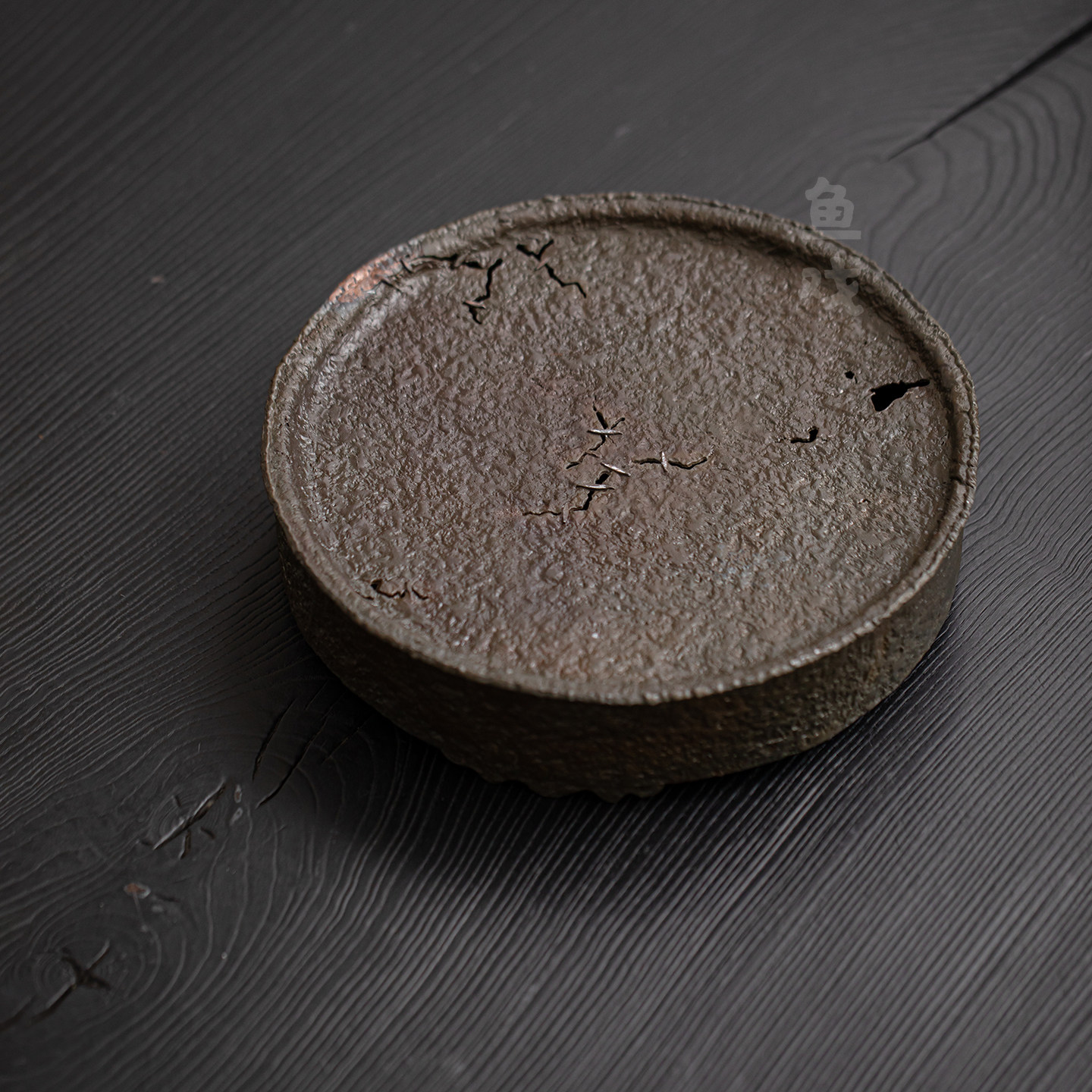 鱼戏手工锤纹古锡壶承茶盘高档复古做旧家用储水干泡盘茶台茶托盘