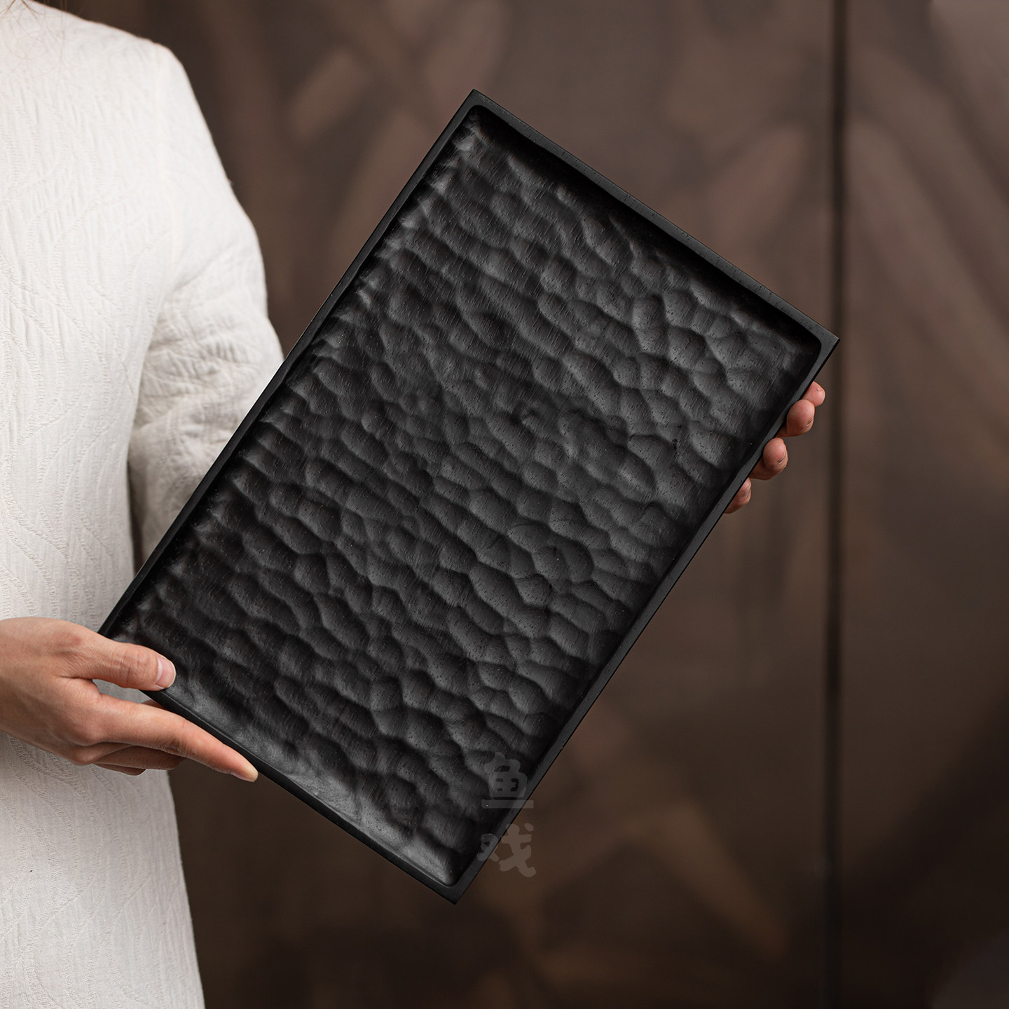 鱼戏手工锤纹实木壶承高档家用复古侘寂风干泡茶台茶盘茶具茶托盘,餐饮具,茶盘,淘宝优惠券,粉丝福利购,淘宝优惠卷