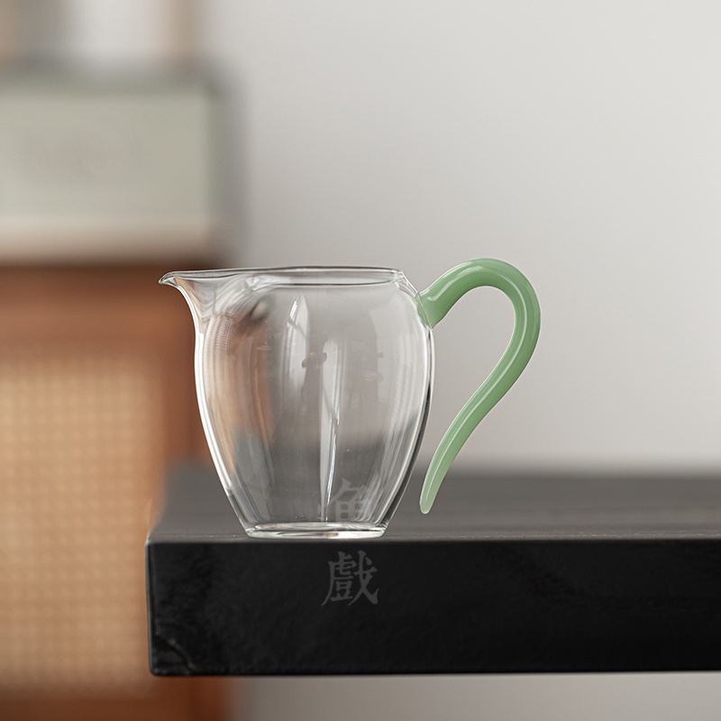 草堂公道杯天青玉玻璃分茶器