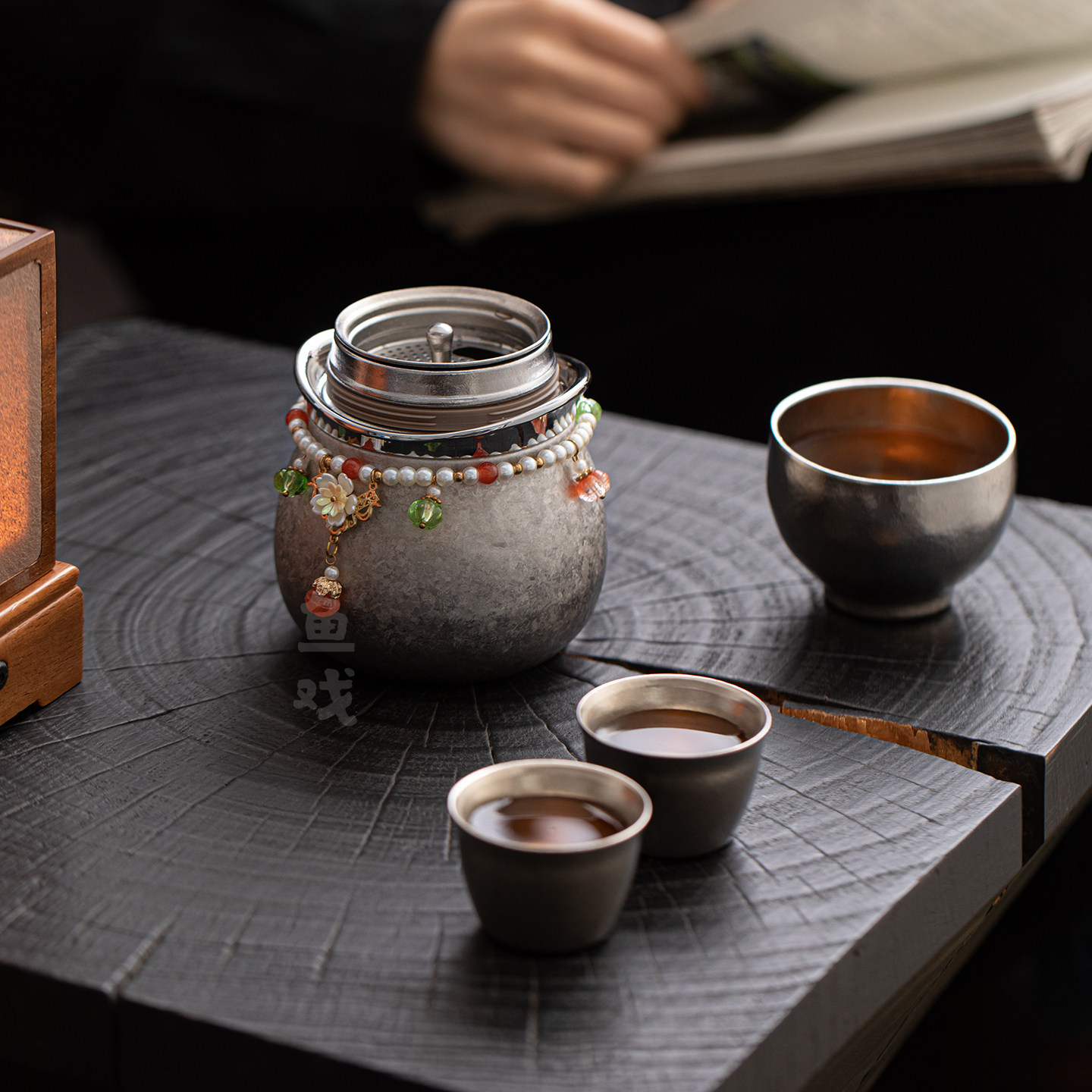 鱼戏纯钛便携旅行茶具套装快客杯一壶三杯户外露营带收纳包泡茶壶,餐饮具,旅行茶具,淘宝优惠券,粉丝福利购,淘宝优惠卷