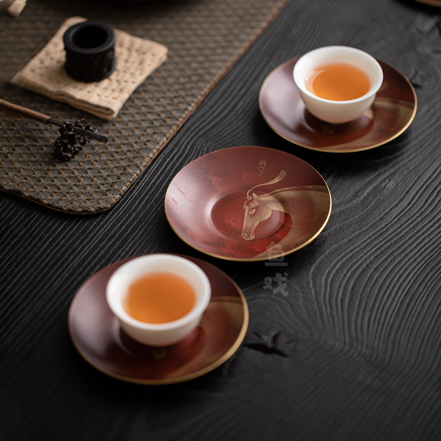 鱼戏马年新款纯铜马上有福茶杯垫杯托高档家用防烫隔热垫茶垫茶托,餐饮具,茶道/零配,淘宝优惠券,粉丝福利购,淘宝优惠卷