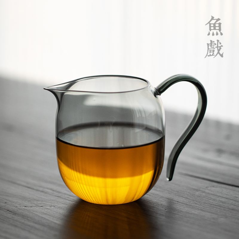 鱼戏玻璃公道杯加厚耐热泡茶杯子日式分茶器透明公杯茶海功夫茶具
